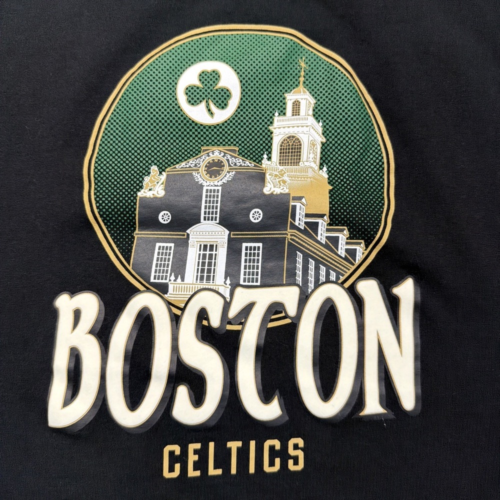 Nike Boston Celtics T-Shirt Black Men's Medium NBA 100% Cotton EUC - Picture 2 of 10